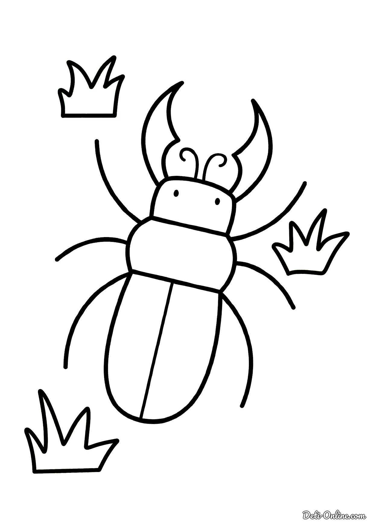 Креативная раскраска жуки для детей 3-4 лет