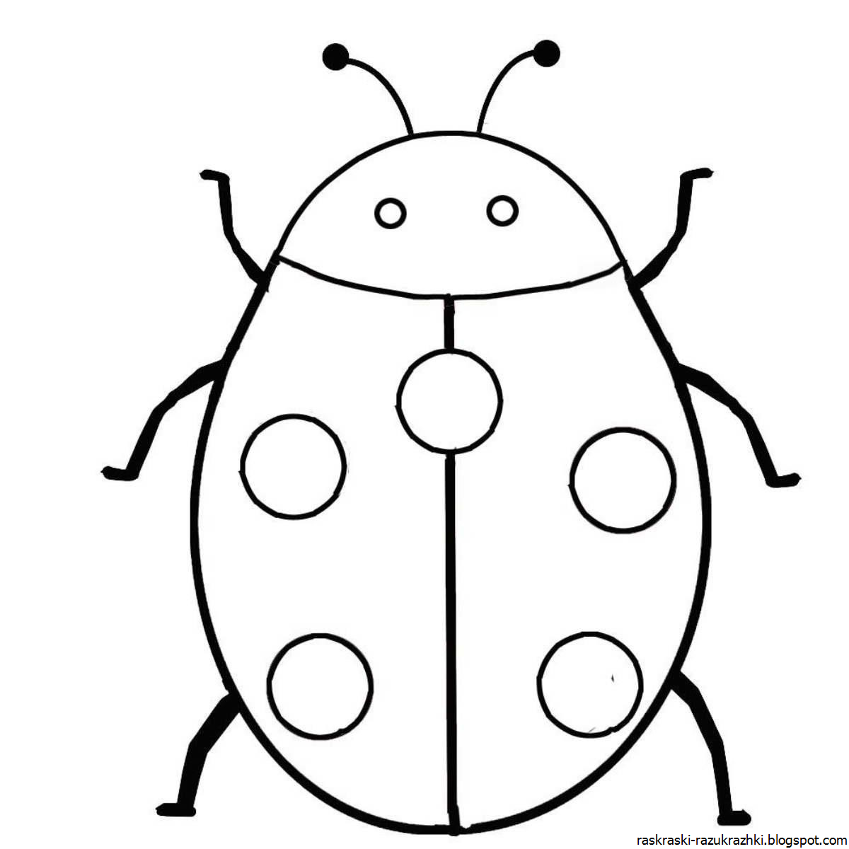 Art coloring beetles for children 3-4 years old