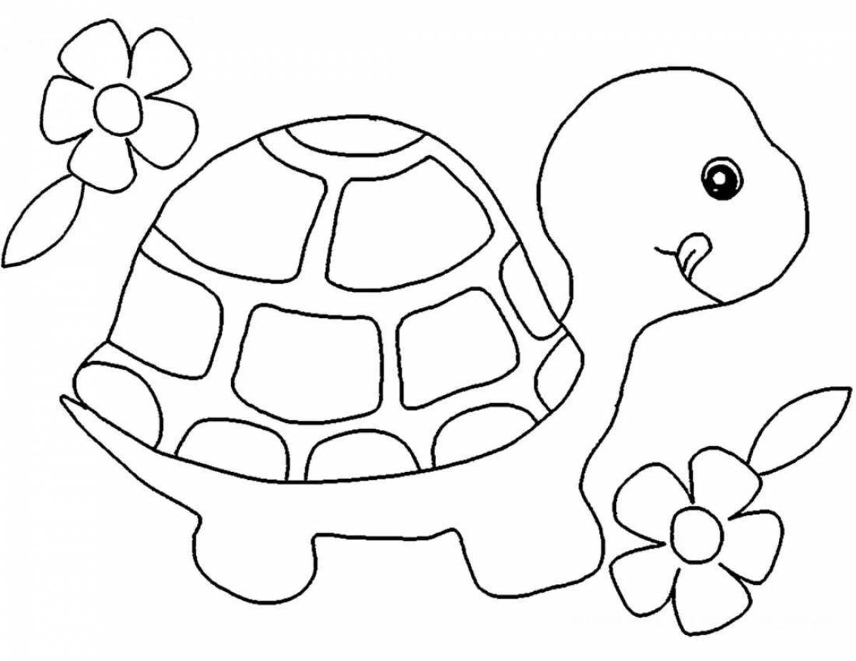 Игривая черепаха-раскраска для детей 6-7 лет