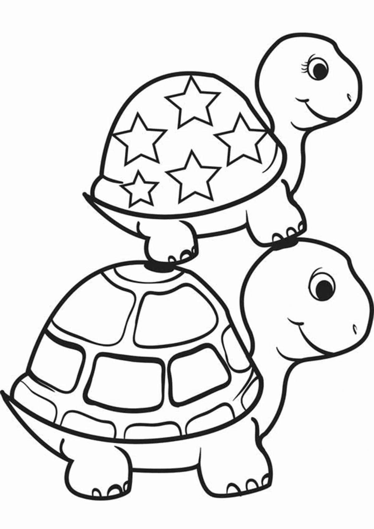 Креативная черепаха-раскраска для детей 6-7 лет