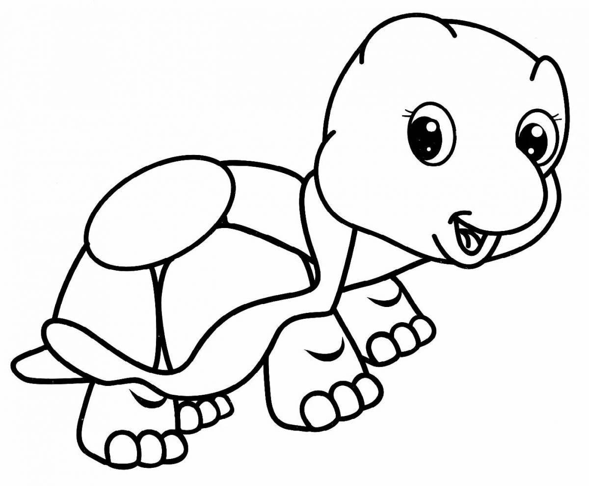 Невероятная черепаха-раскраска для детей 6-7 лет