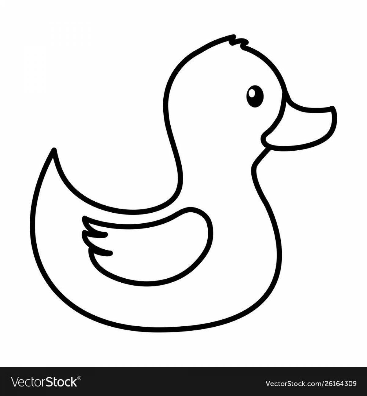 Coloring page joyful Dymkovo toy duck