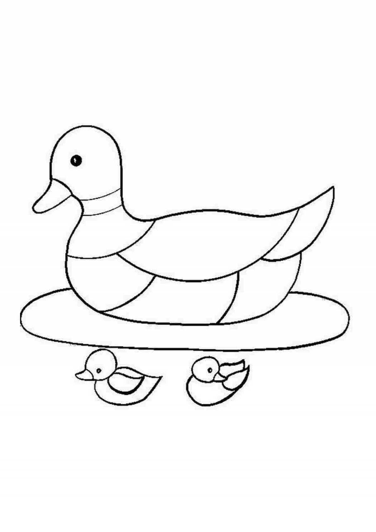 Delightful Dymkovo toy duck coloring book