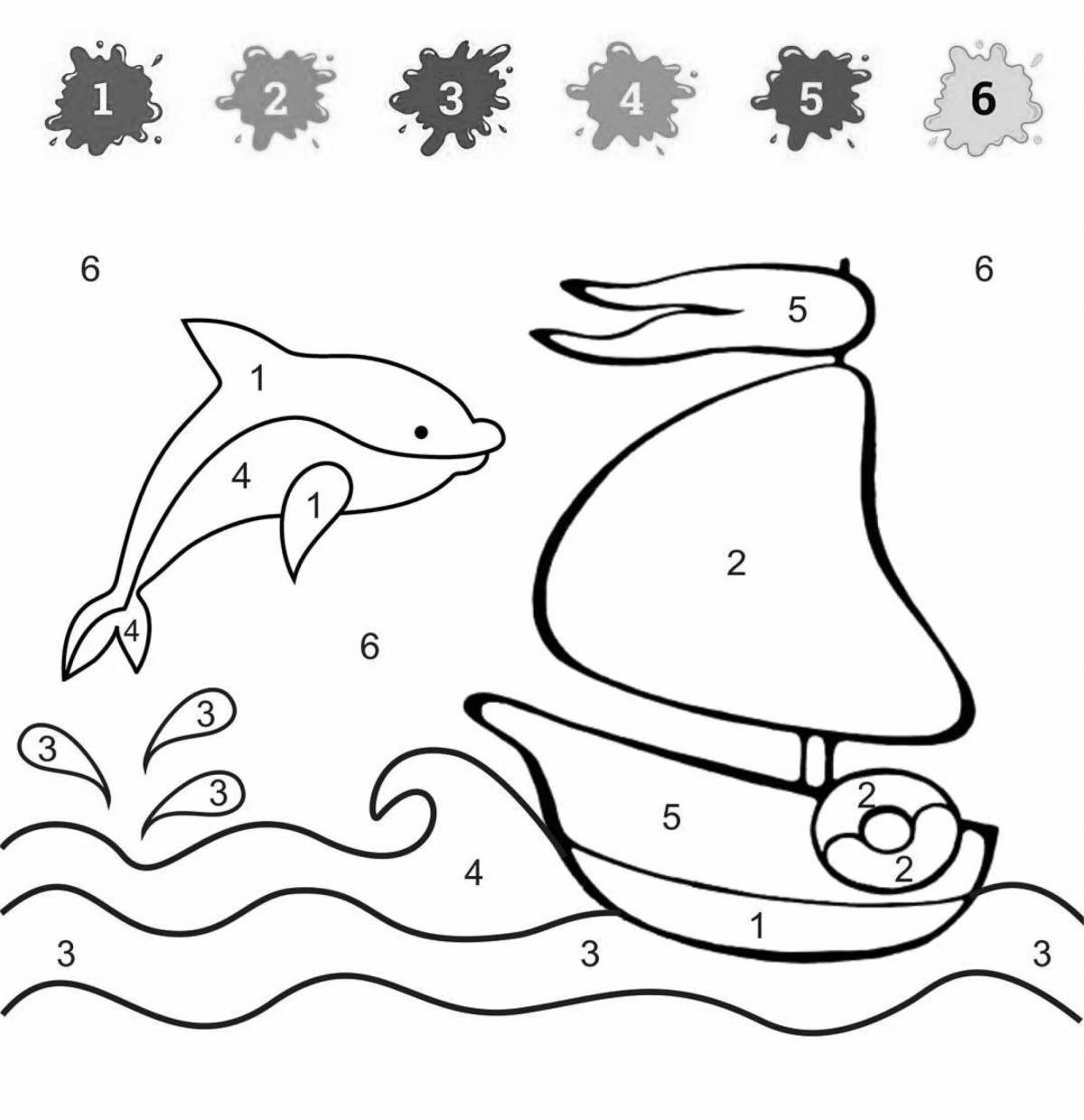 Fun math coloring book for 3-4 year olds