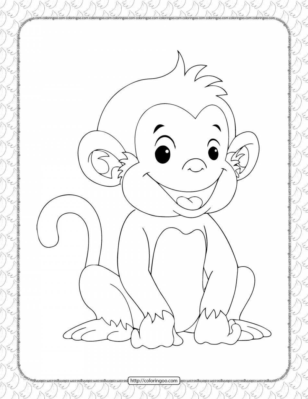 Живая раскраска обезьяна