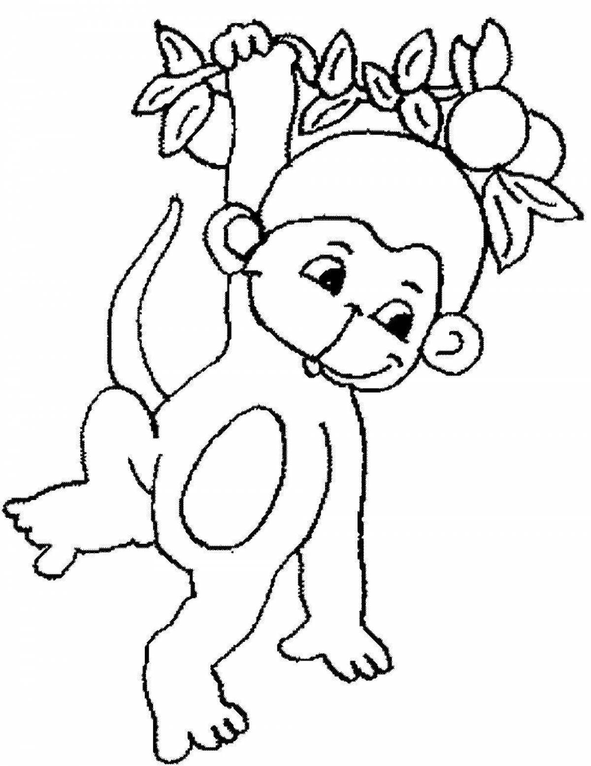 Delightful monkey coloring book