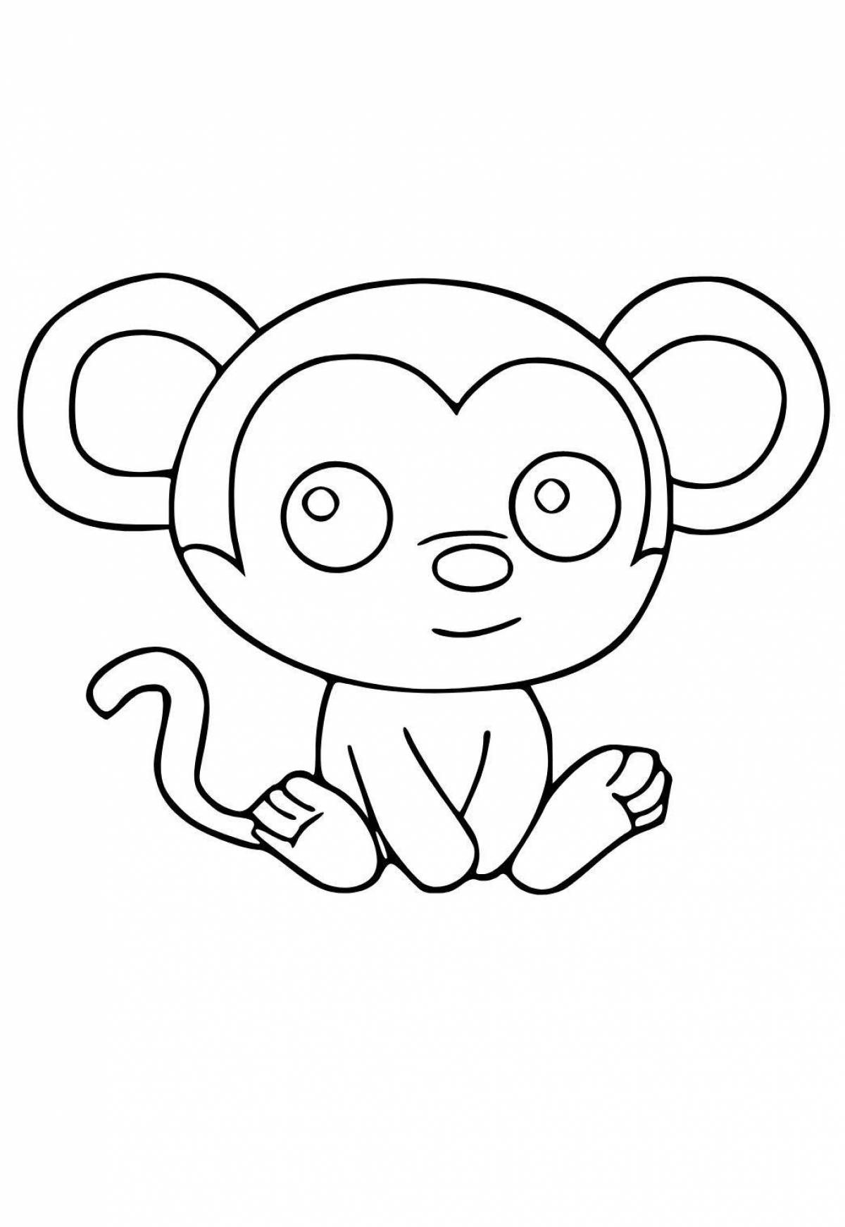 Сияющая раскраска обезьяна