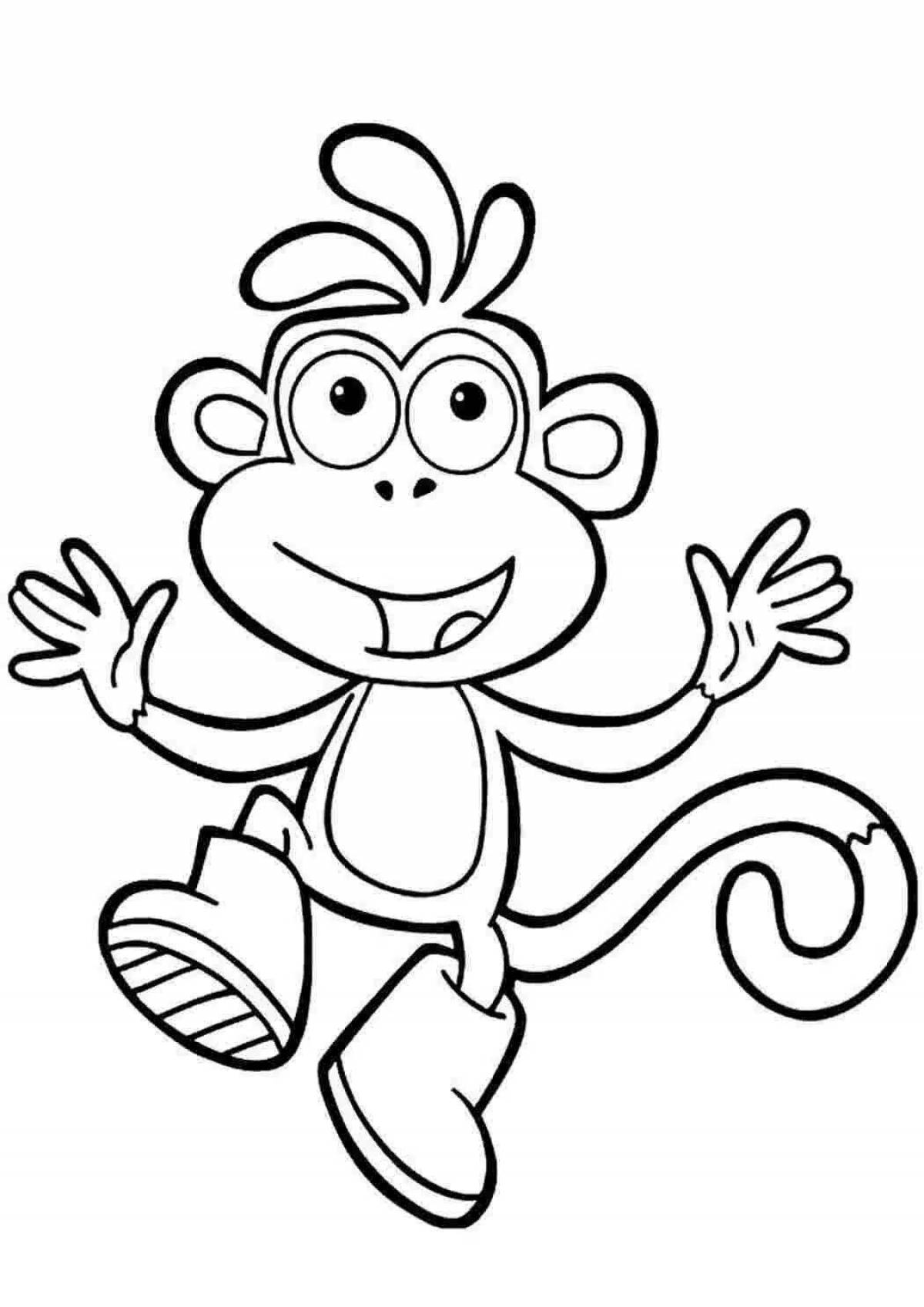 Великолепная раскраска обезьяна