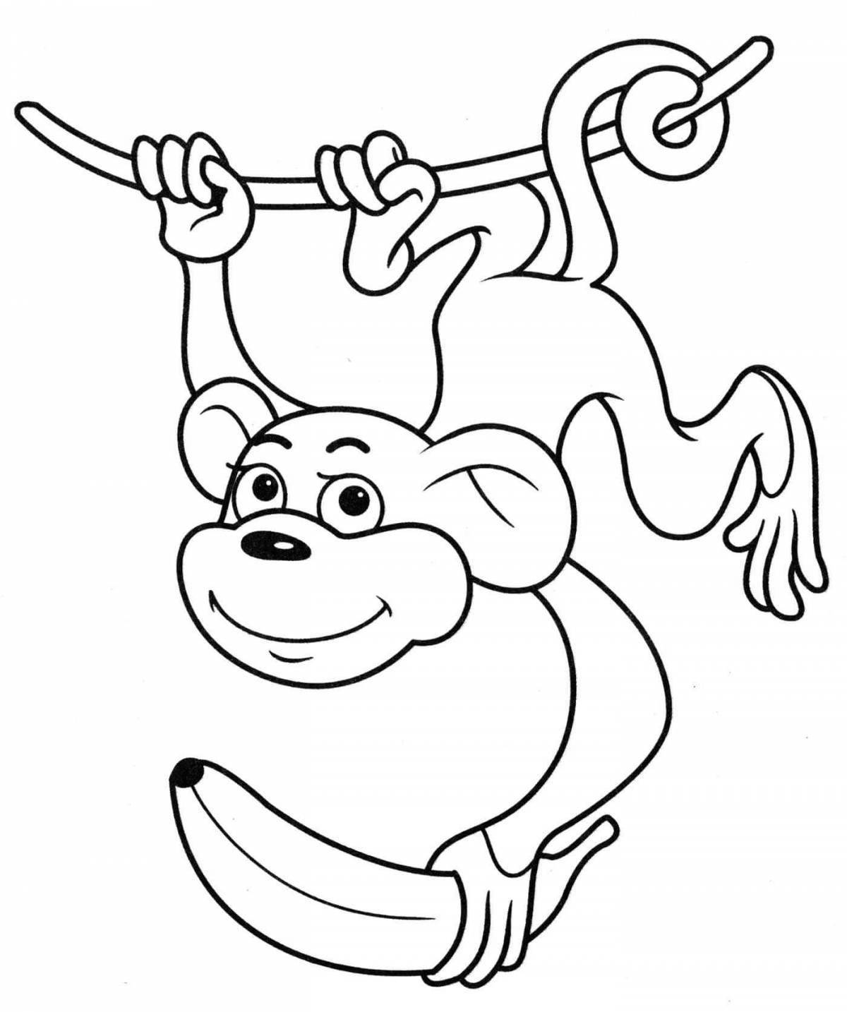 Great monkey coloring book