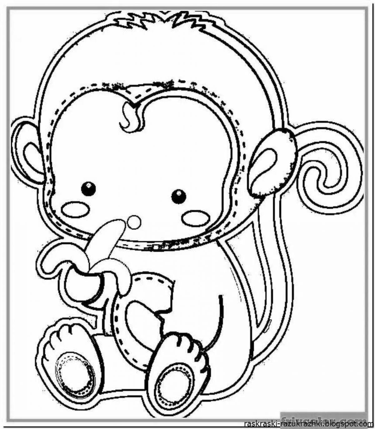 Exquisite monkey coloring book
