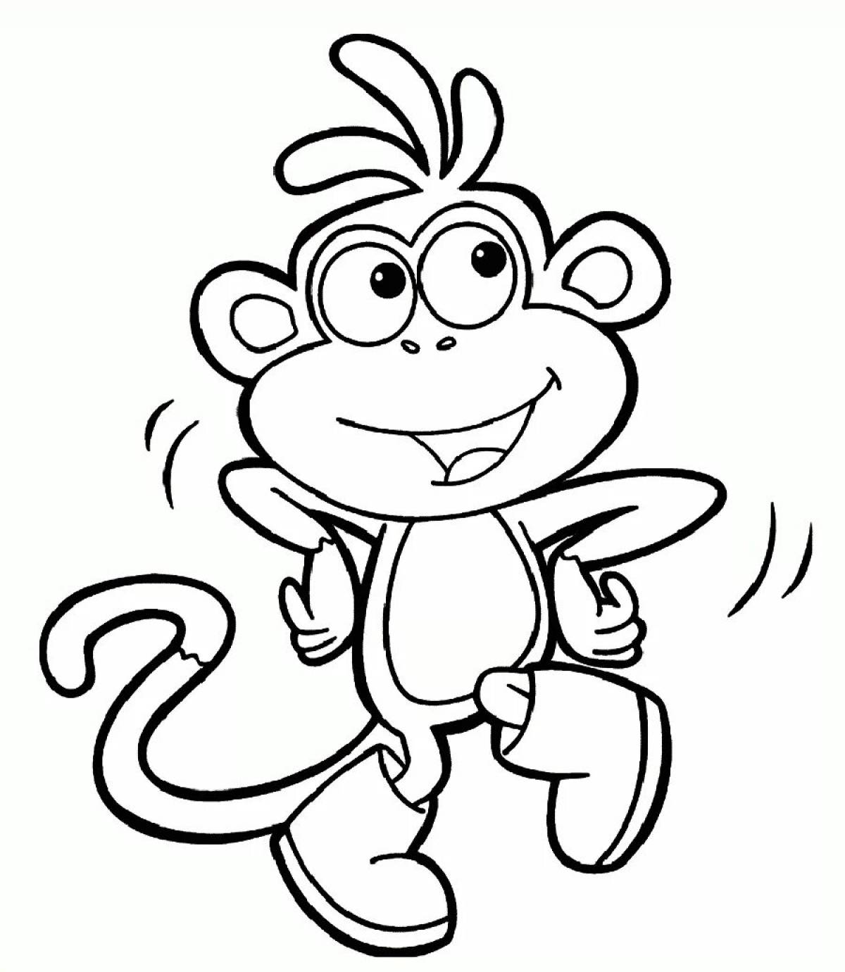 Awesome monkey coloring book