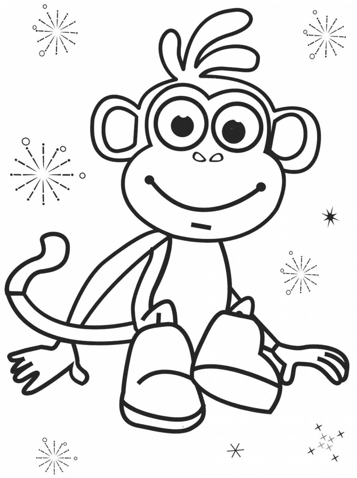 Impressive monkey coloring book