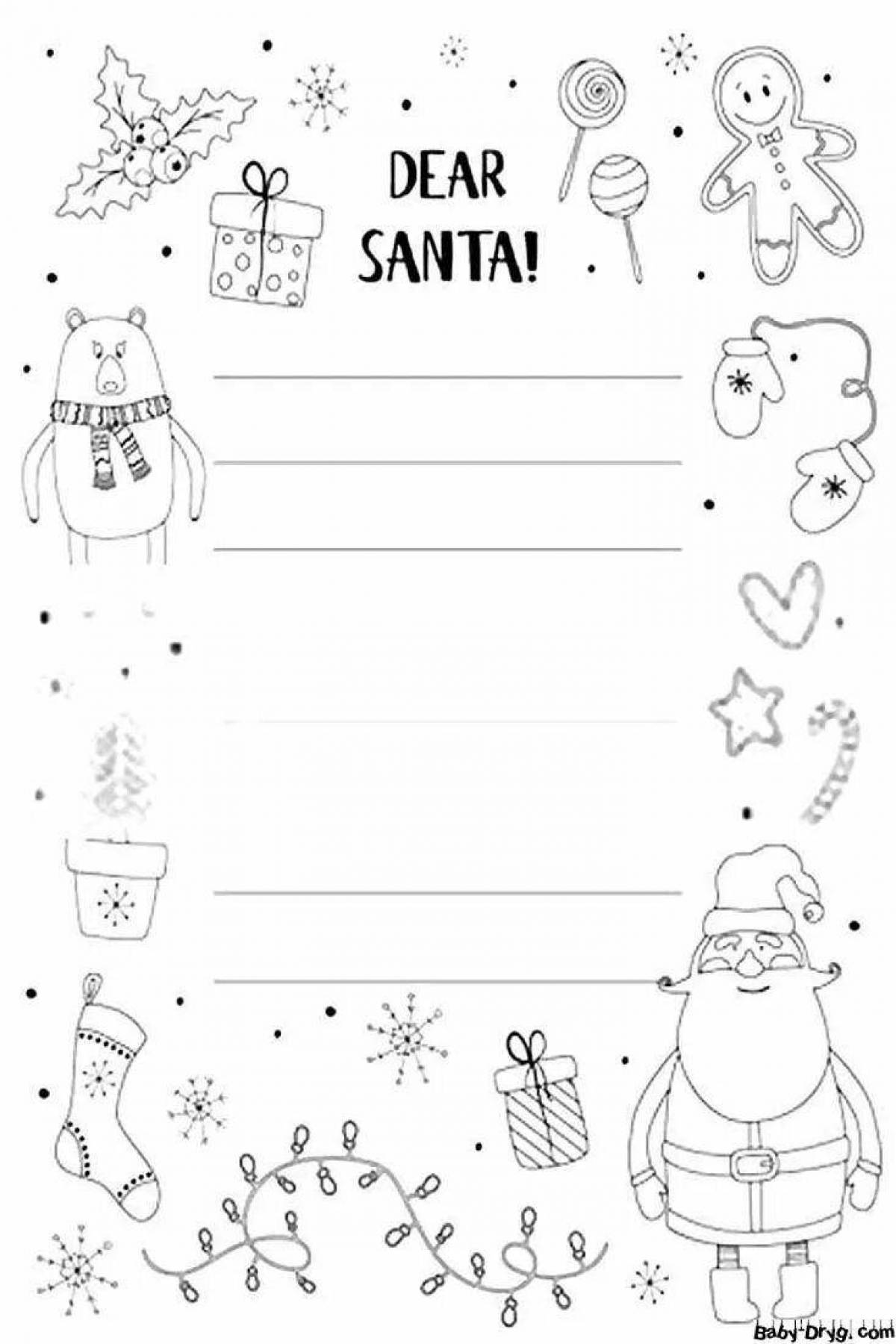 Colorful envelope with santa's letter