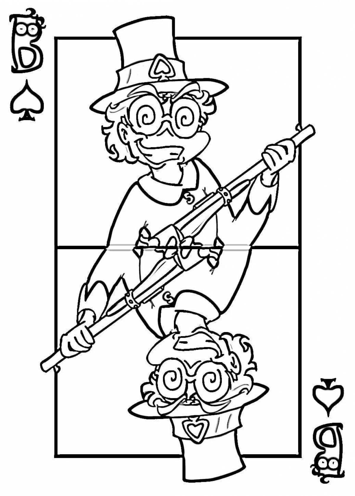 Enchanting spade 13 card coloring page