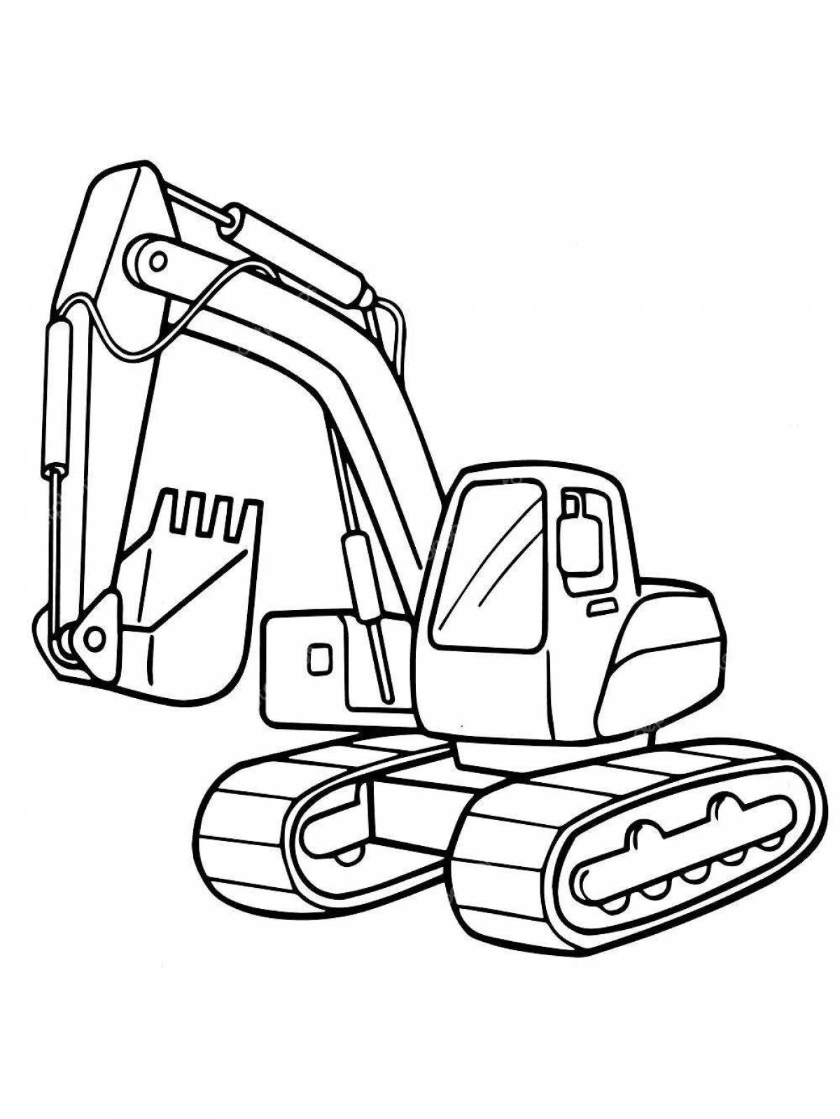 Inviting excavator coloring book for 2-3 year olds