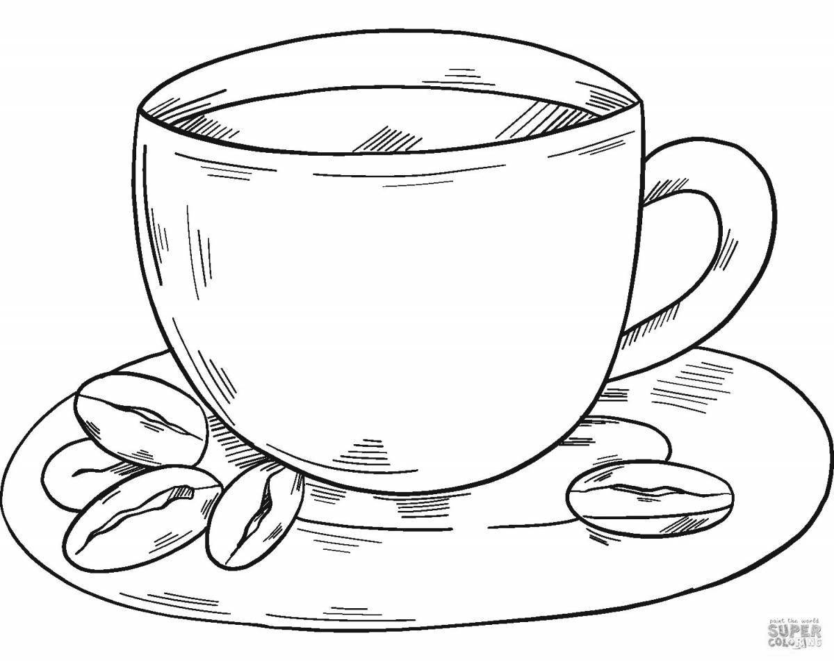 Playful mug and saucer coloring book for kids