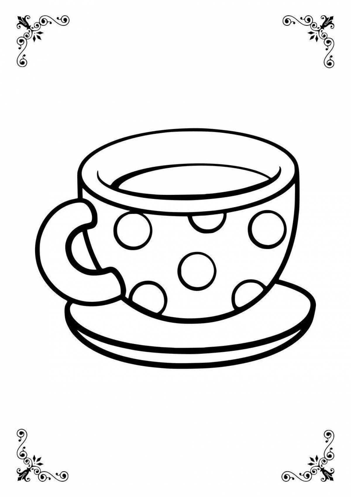 Magic mug with saucer coloring book for kids