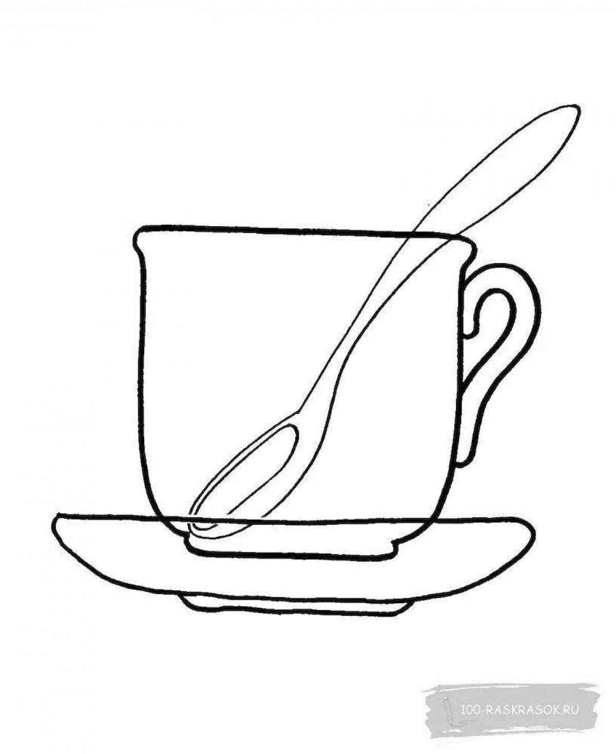 Delightful mug and saucer coloring book for kids
