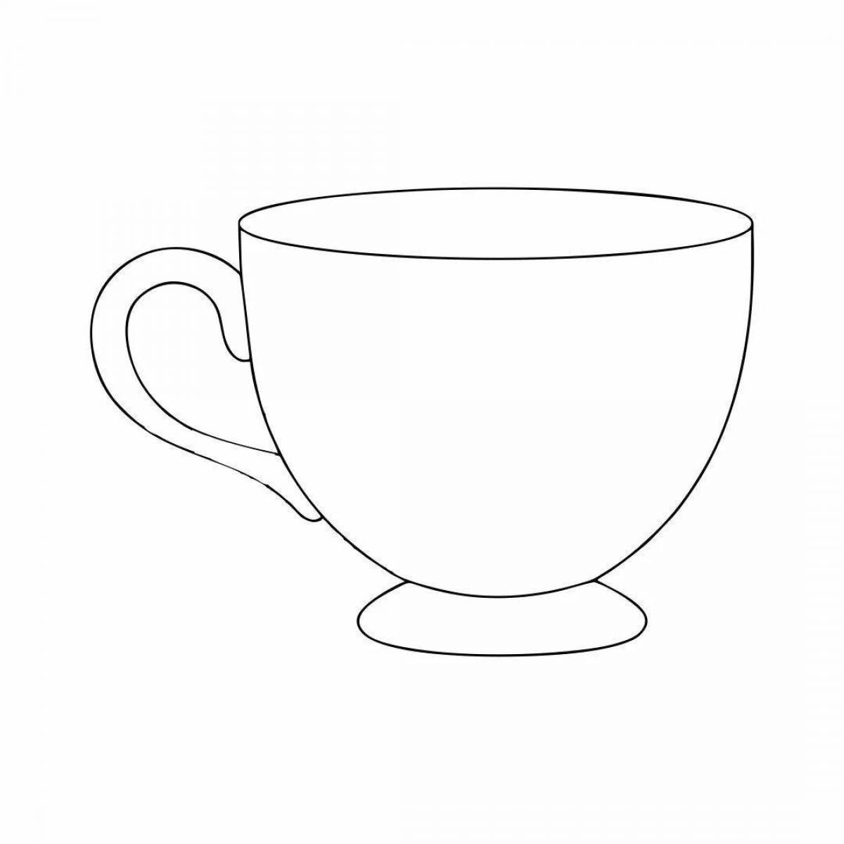 Fancy mug and saucer coloring book for kids