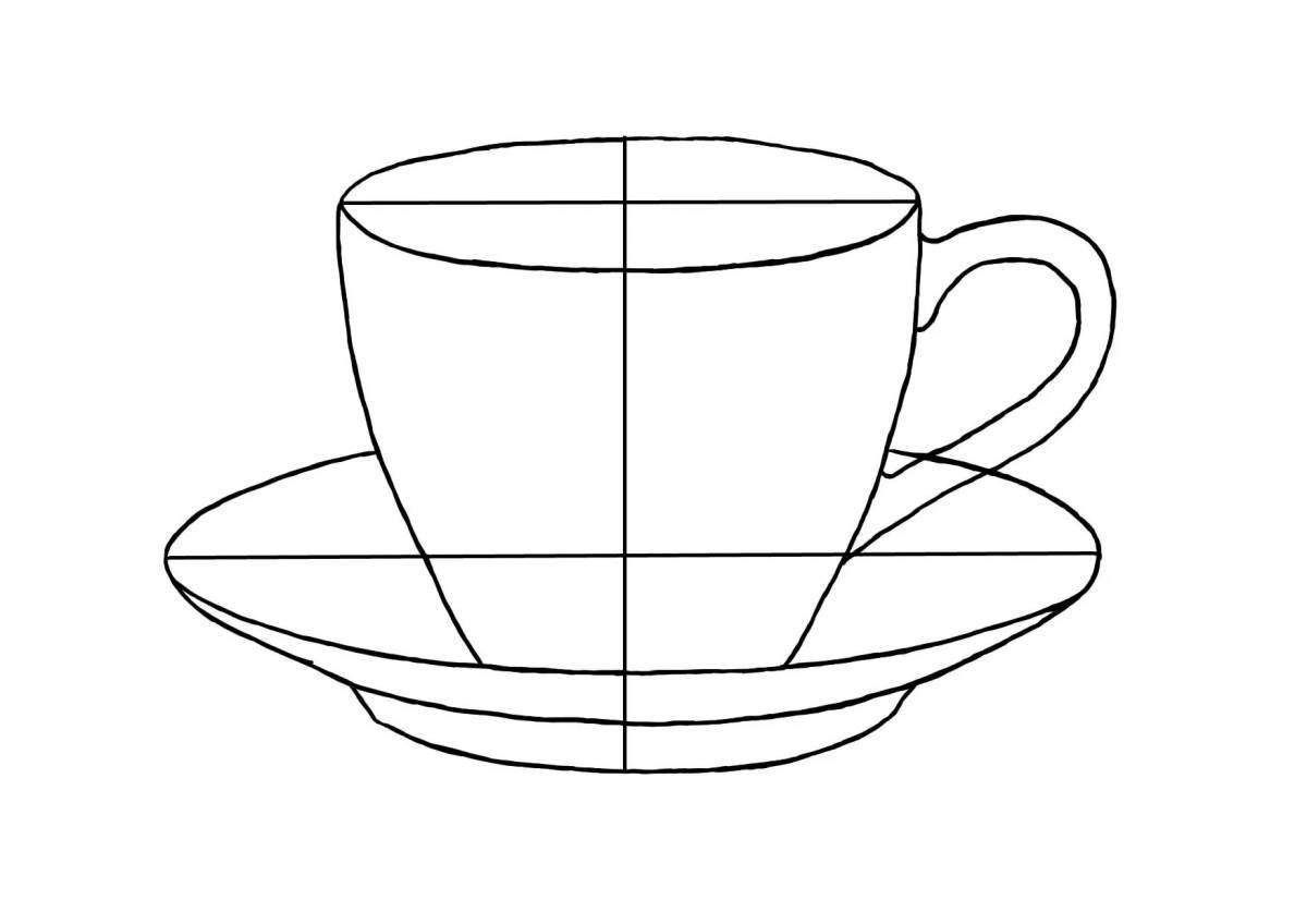 Fun mug and saucer coloring book for kids