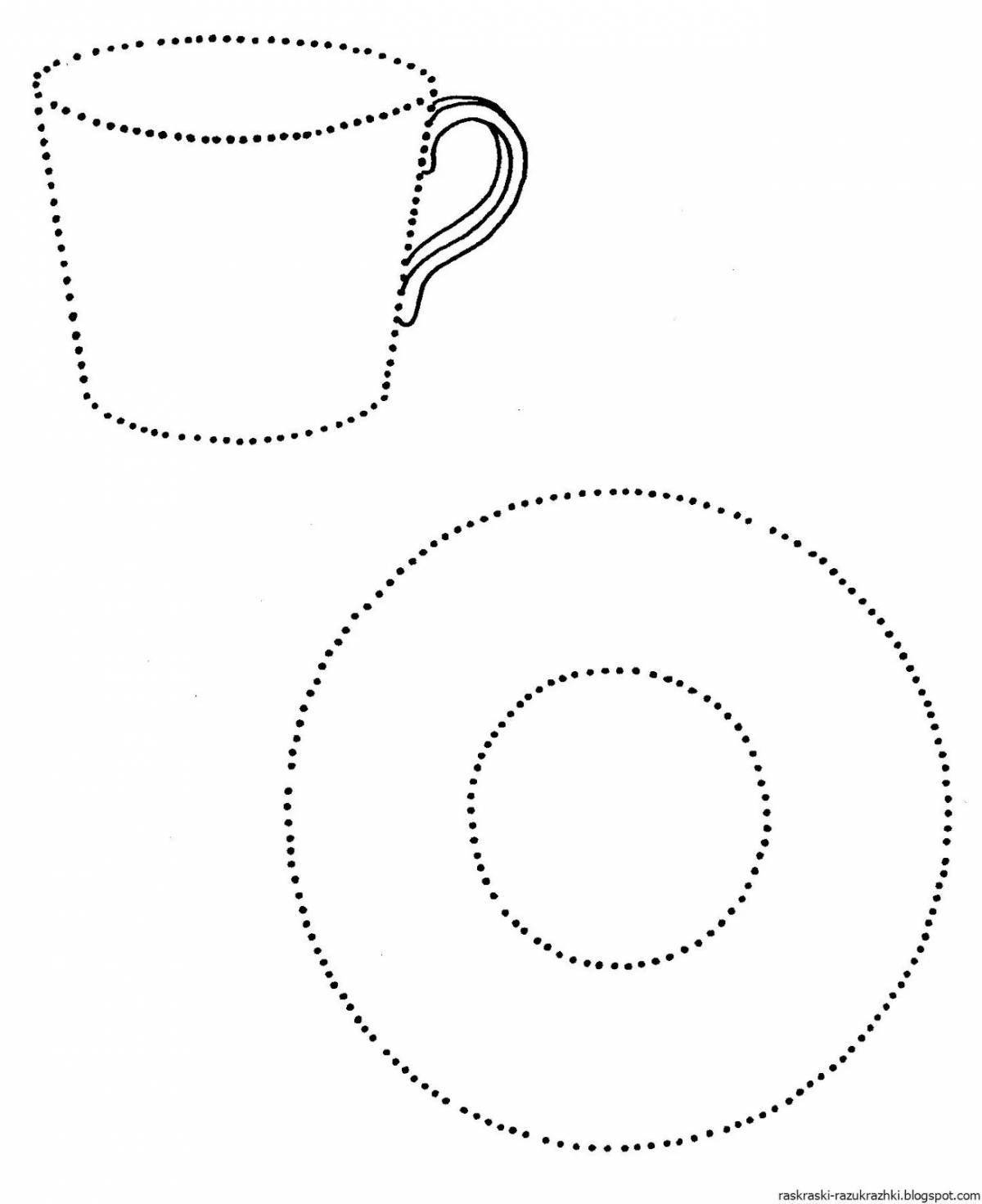 Live mug with saucer coloring for children