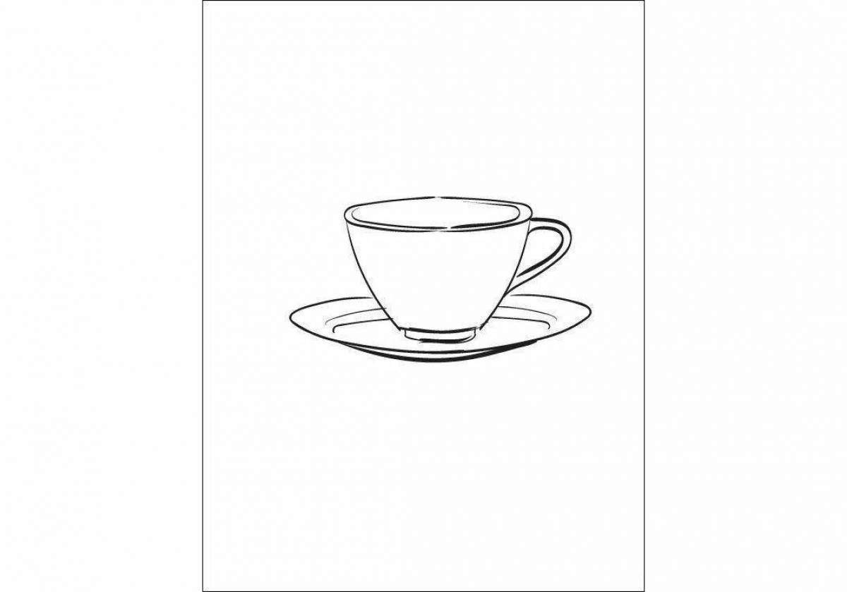 Festive mug and saucer coloring book for kids