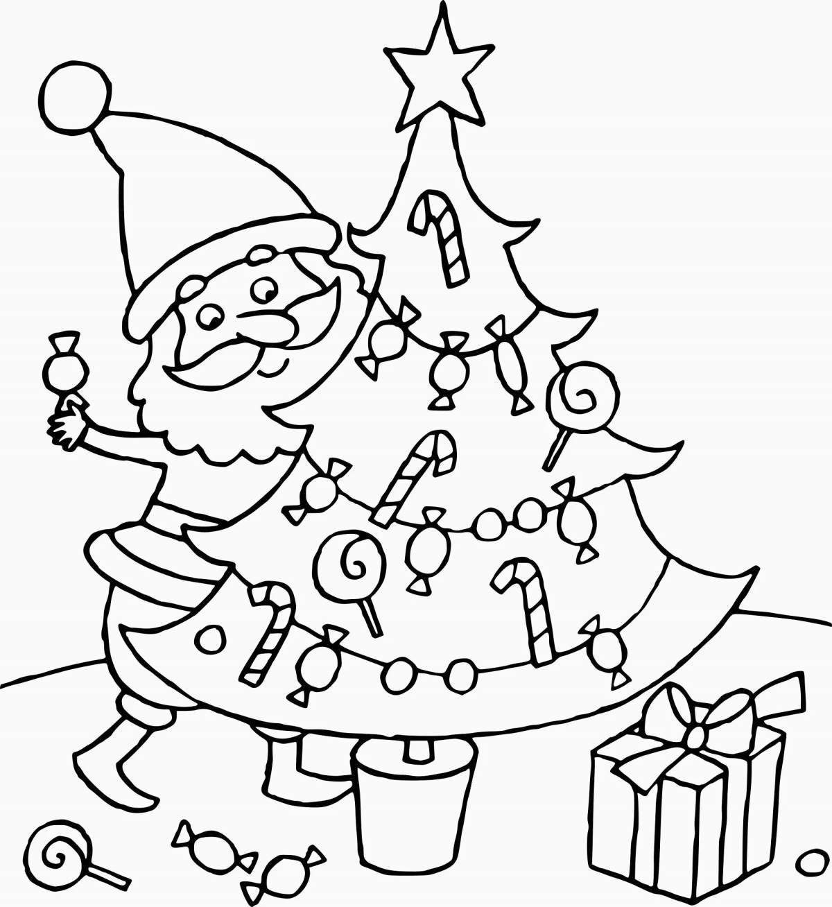 Coloring bright santa claus