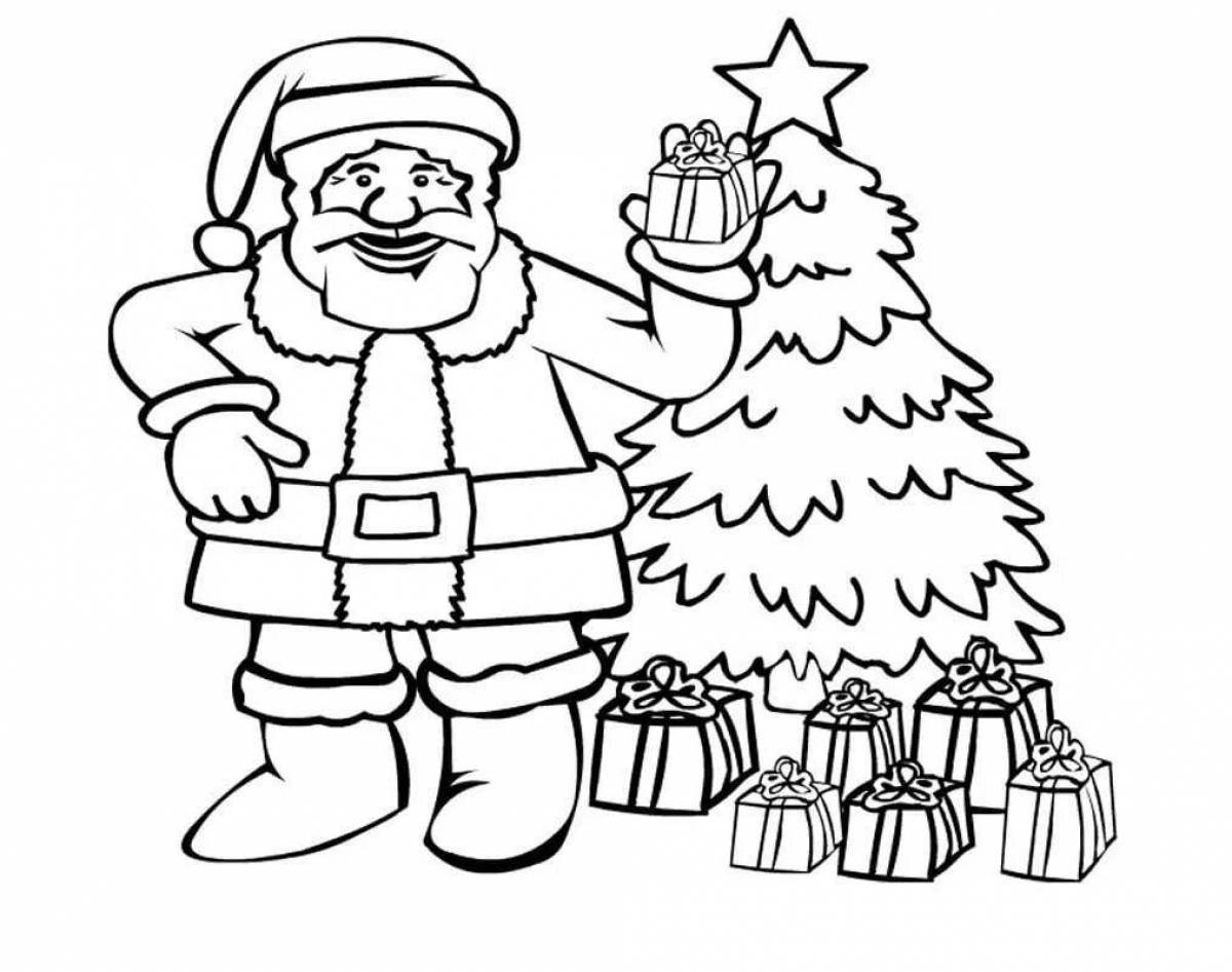 Coloring page twinkling christmas tree