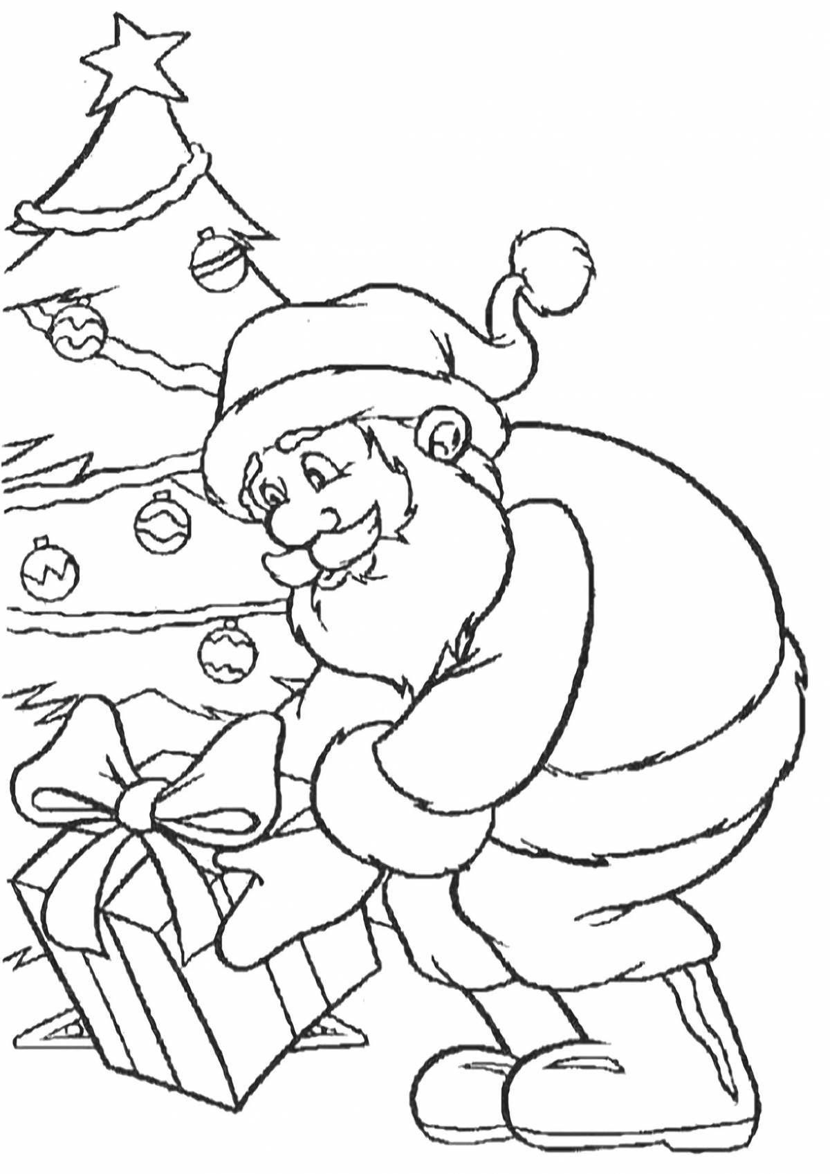 Coloring live santa claus