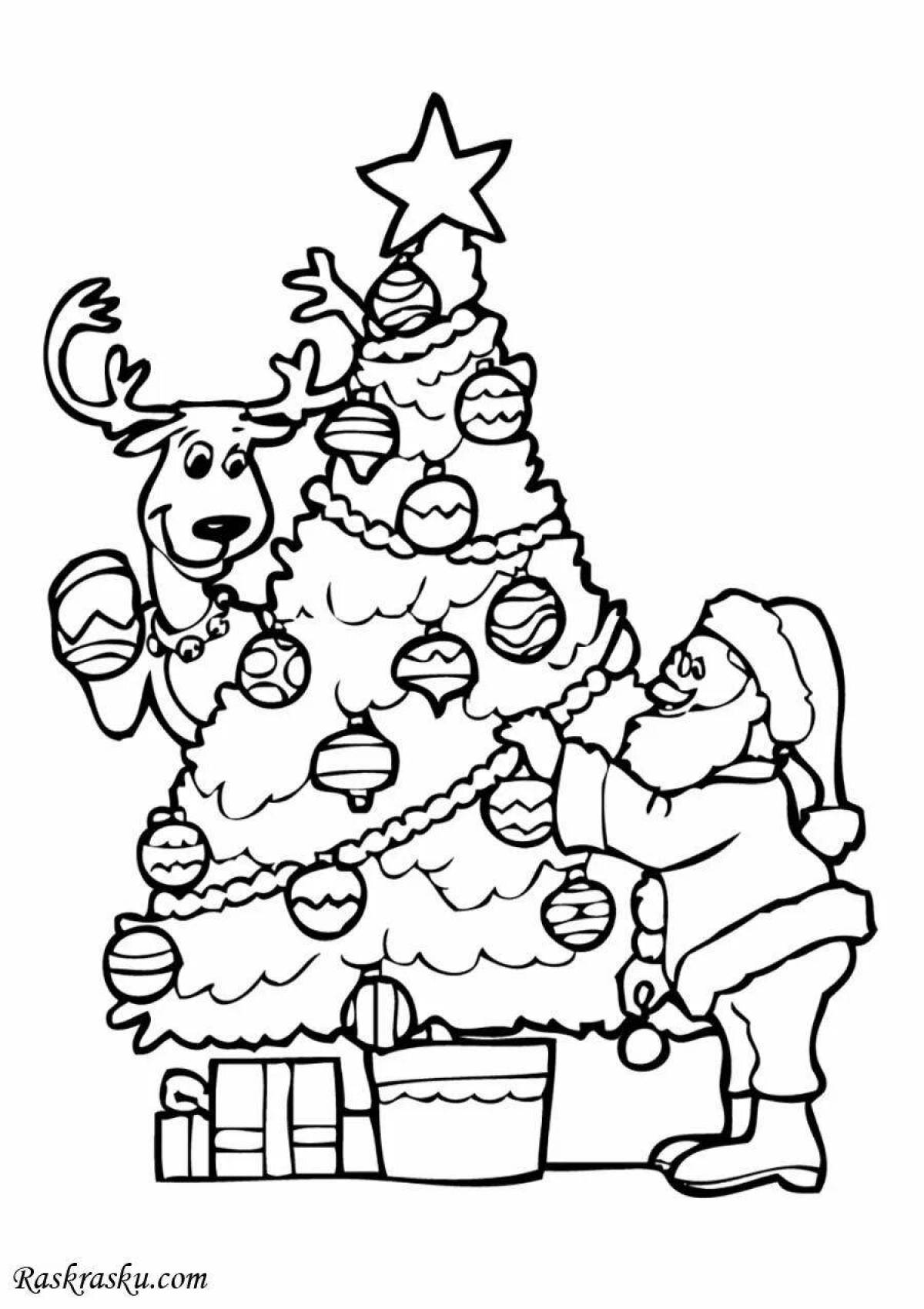 Coloring page jubilant santa claus