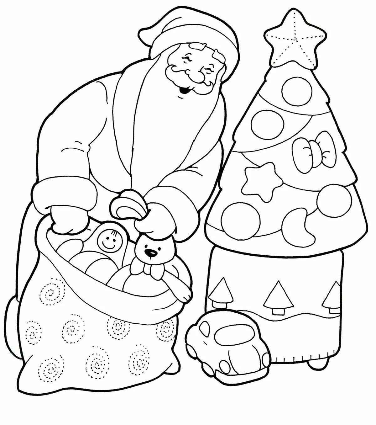 Santa Claus and Christmas tree for kids #9