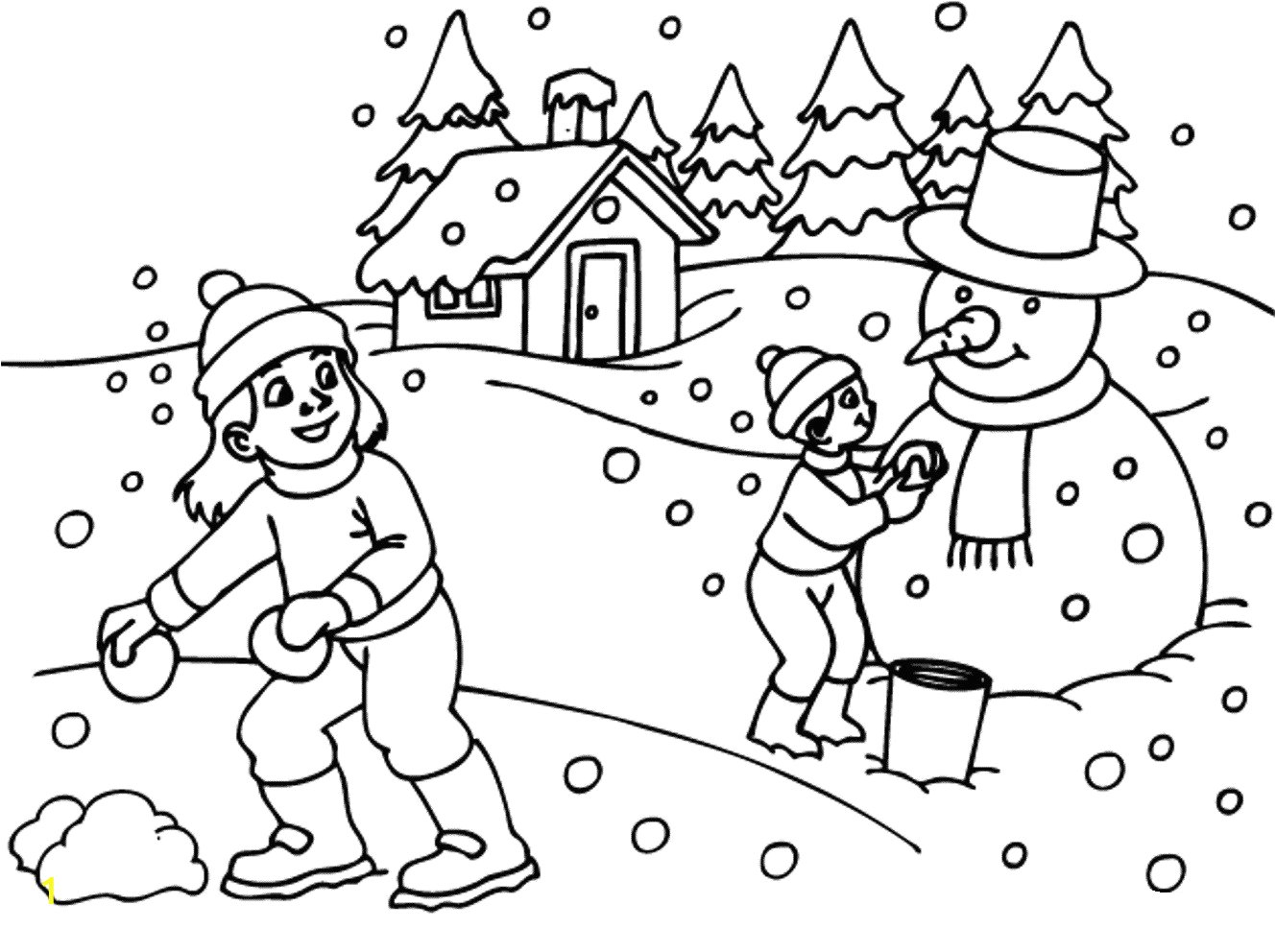Эффектная зимушка зимняя раскраска для детей
