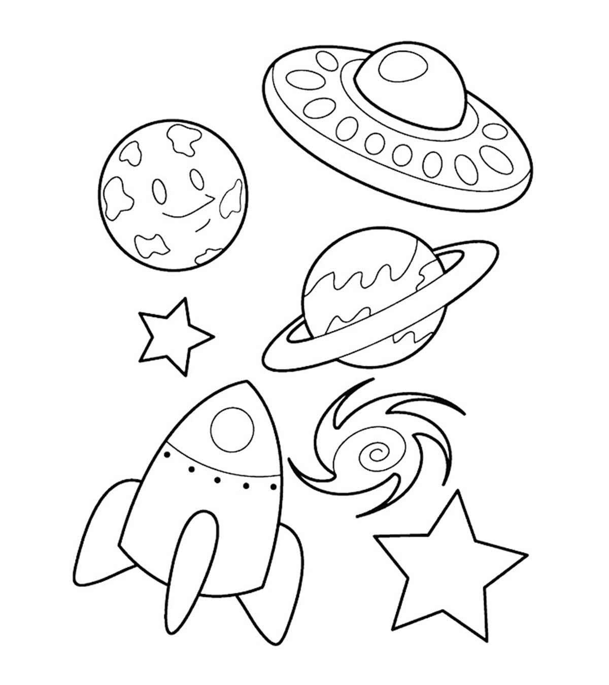 Inspiring space coloring book for 3-4 year olds