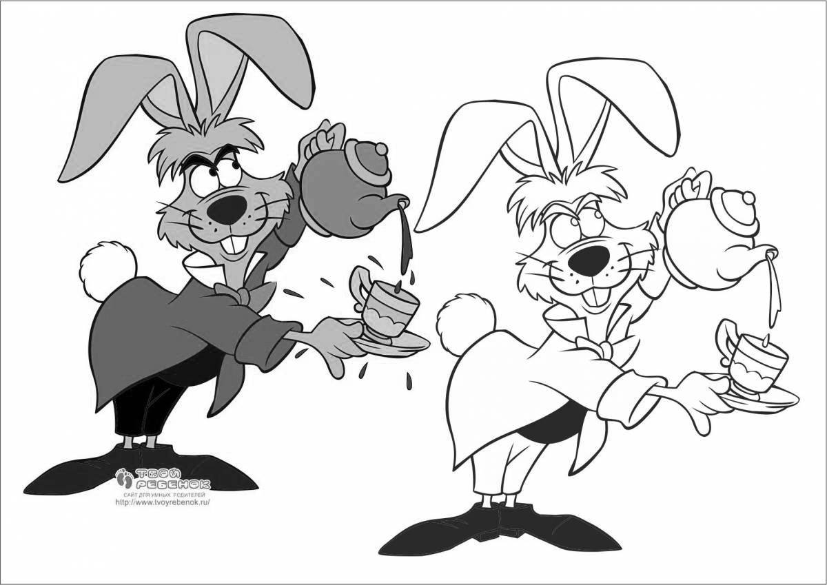 Раскраска Красочный кролик из «алисы в стране чудес»