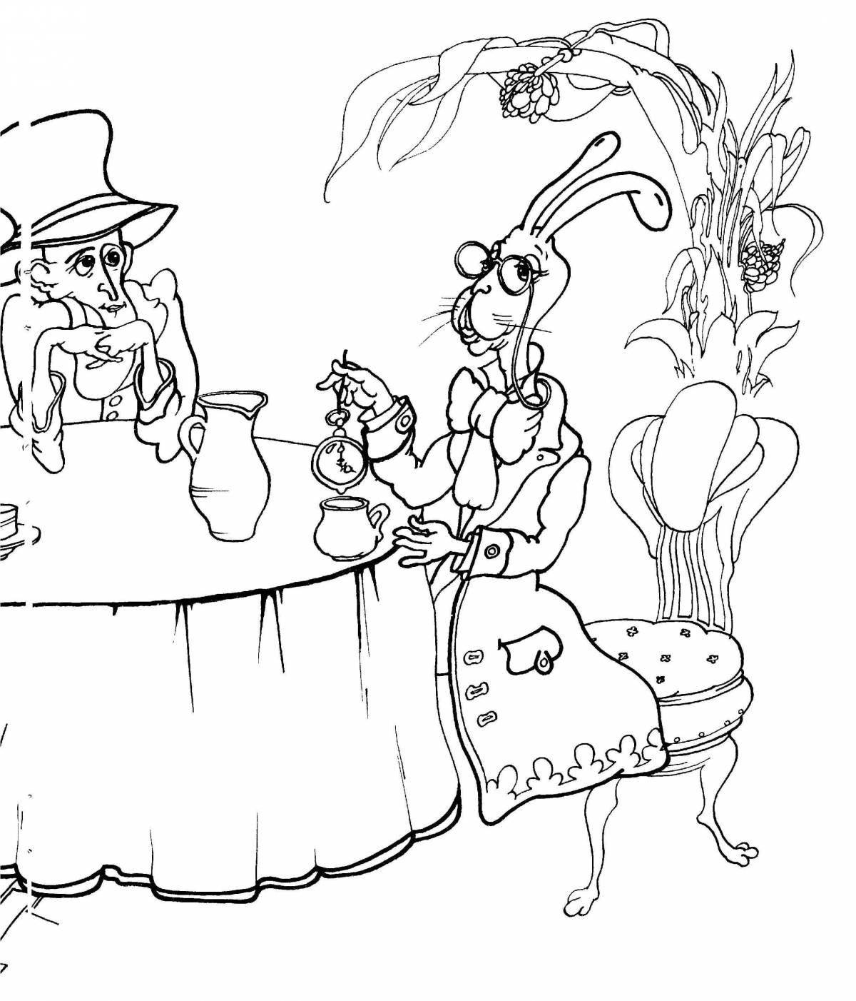 Раскраска Волшебный кролик из «алисы в стране чудес»