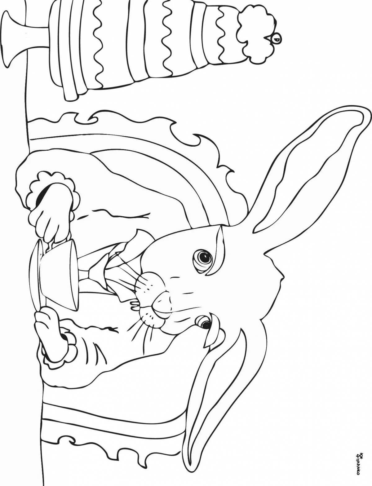 Раскраска Удивительный кролик из «алисы в стране чудес»