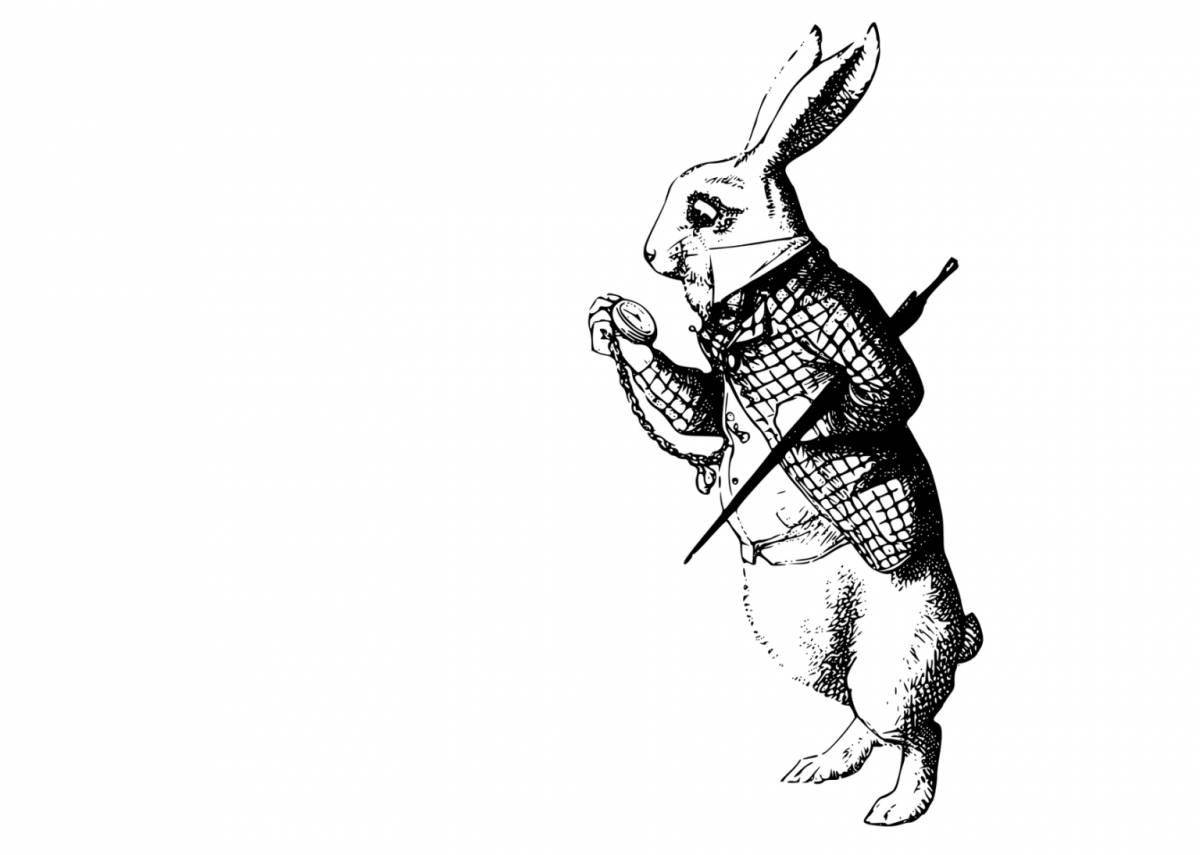 Раскраска Кролик из алисы в стране чудес #2