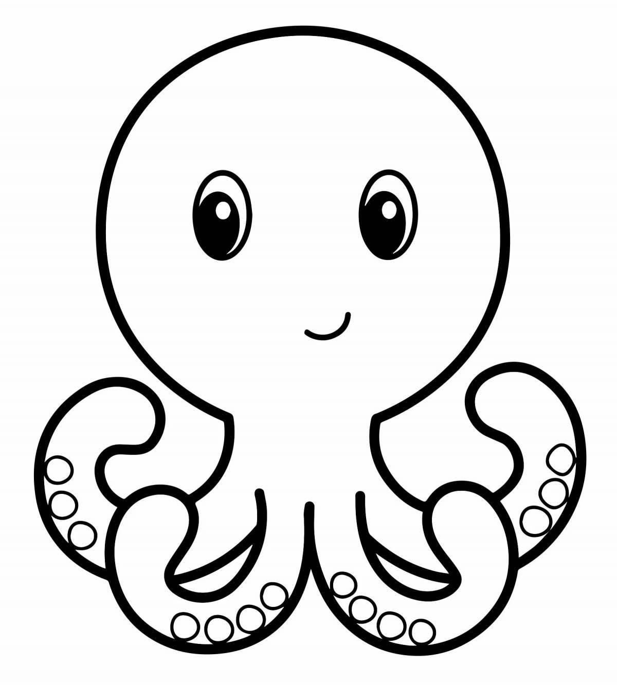 Colorful octopus coloring book for kids
