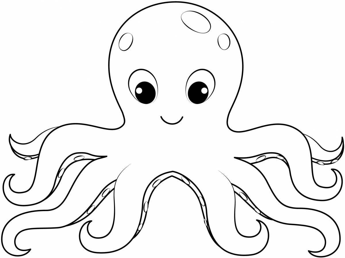 Fun coloring octopus for kids