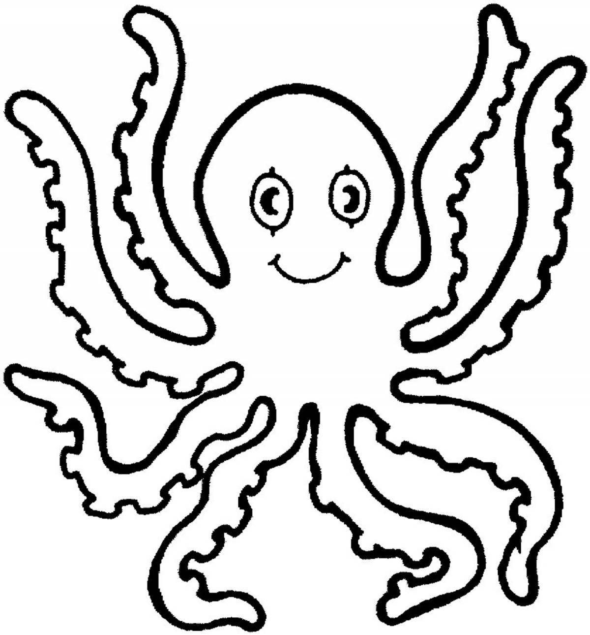 A funny octopus coloring for the little ones