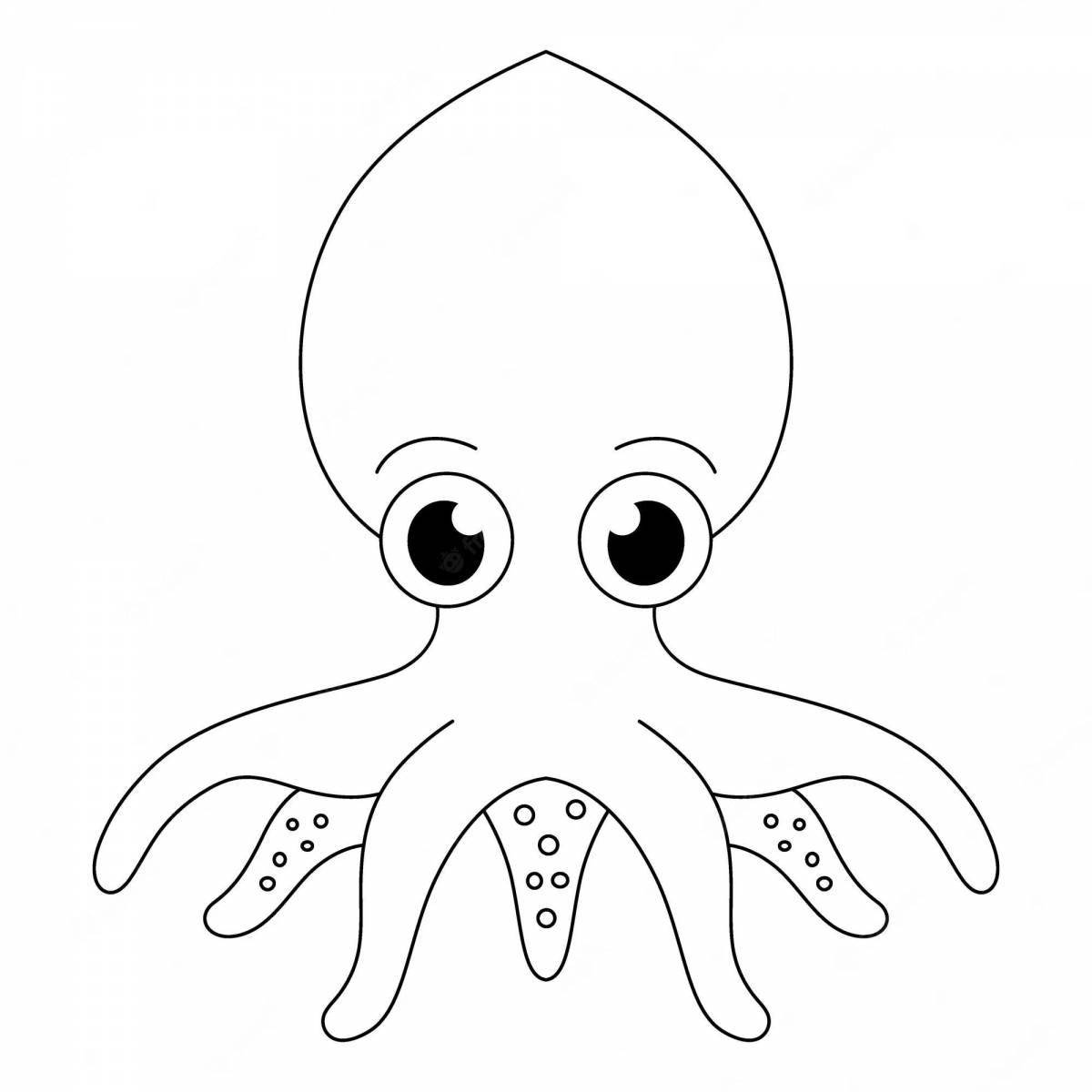 Сказочная раскраска осьминог для детей