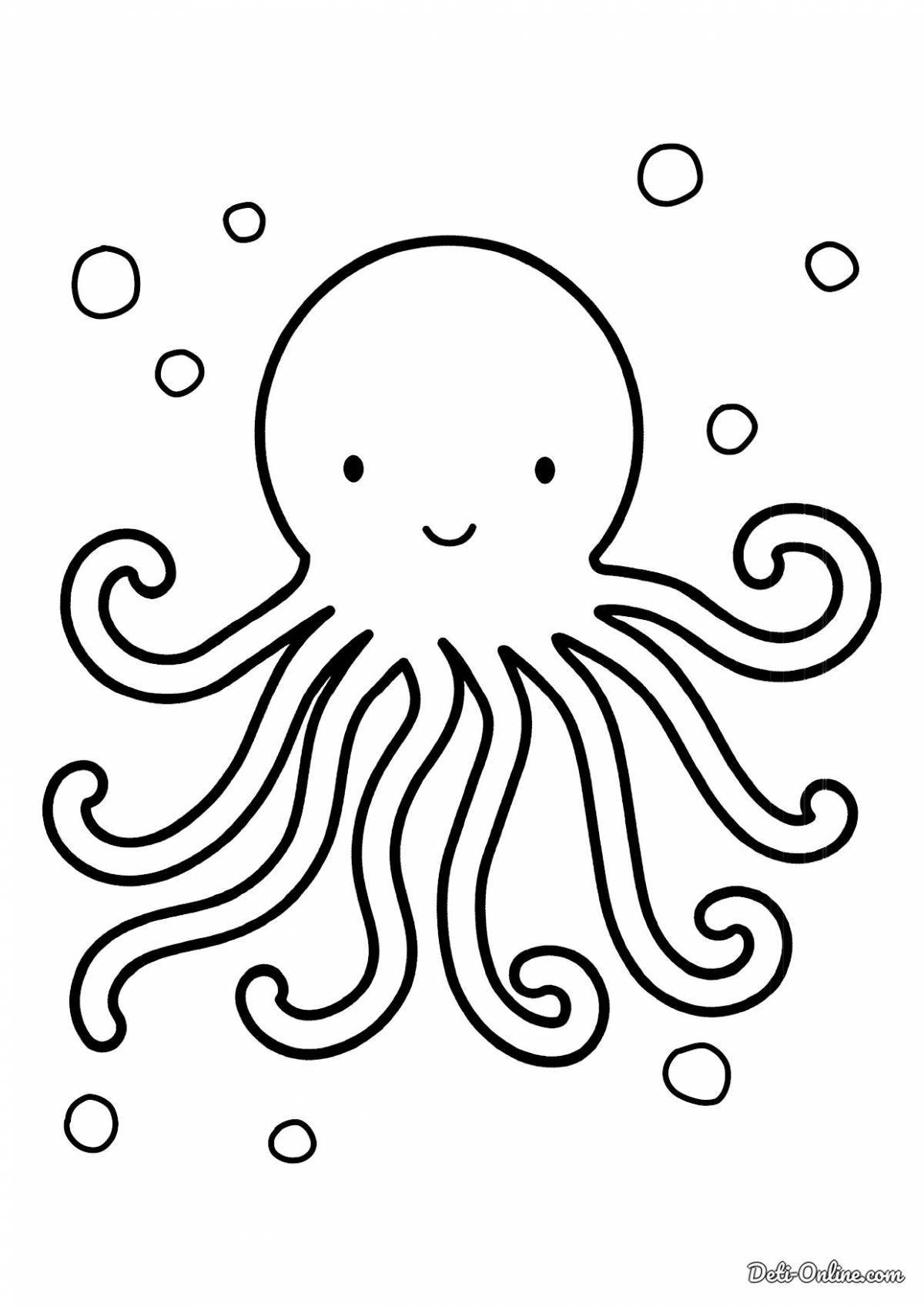 Adorable octopus coloring book for kids