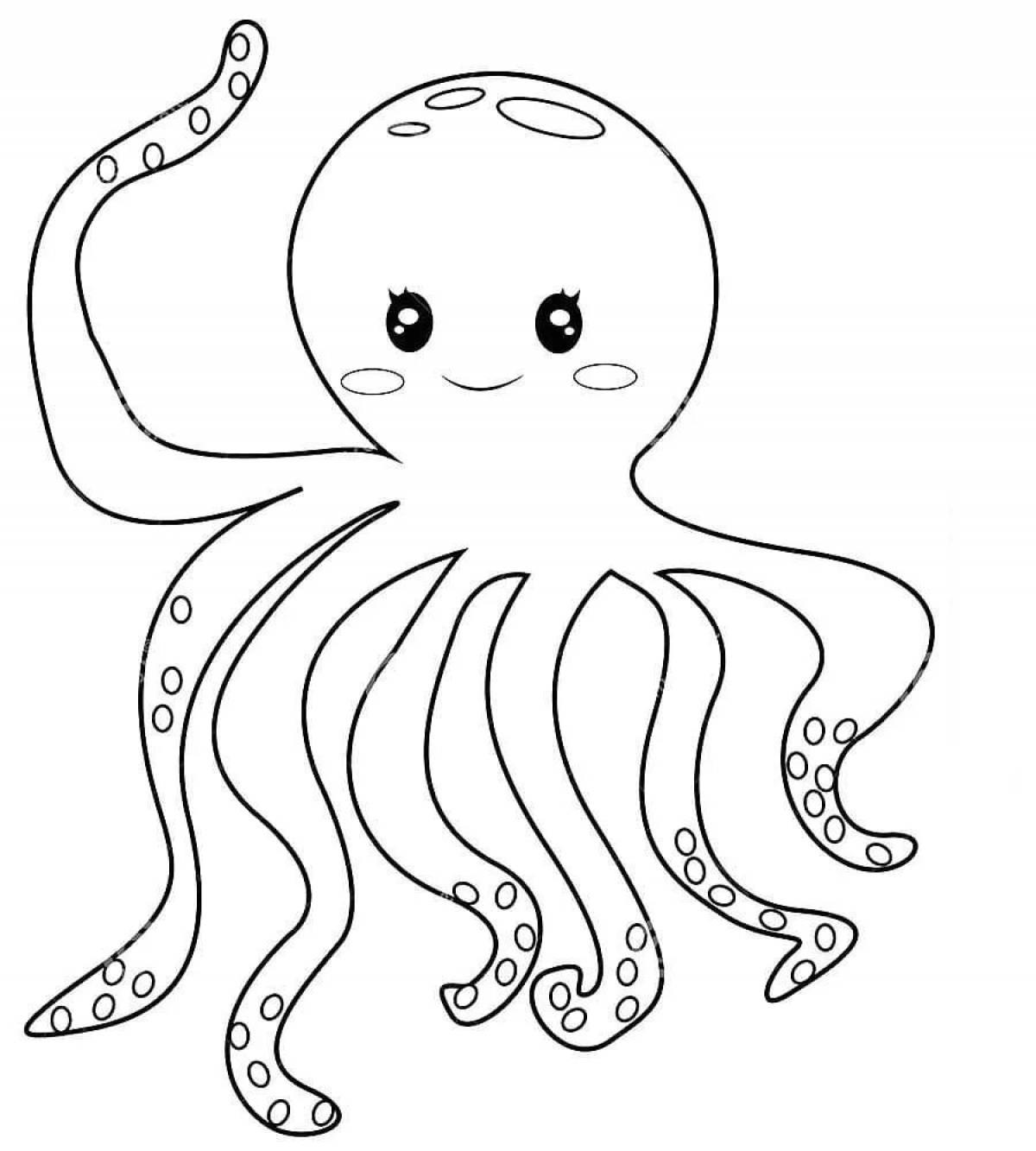 Exquisite octopus coloring book for kids