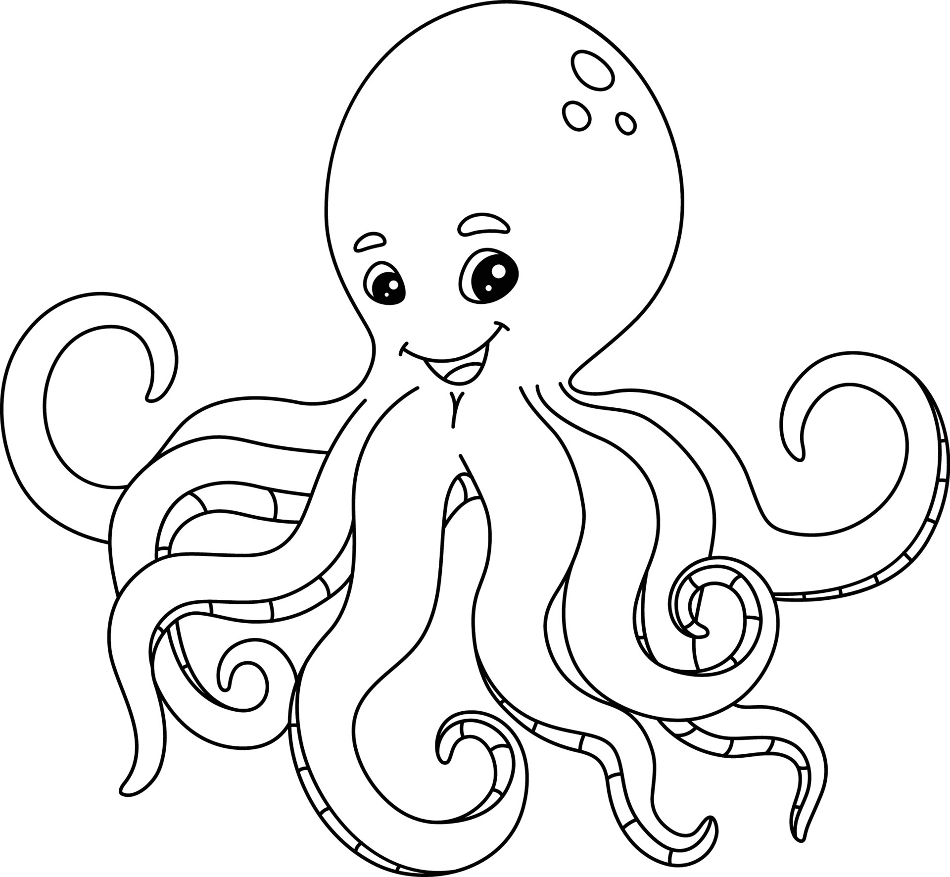 Glitter octopus coloring book for 3-4 year olds
