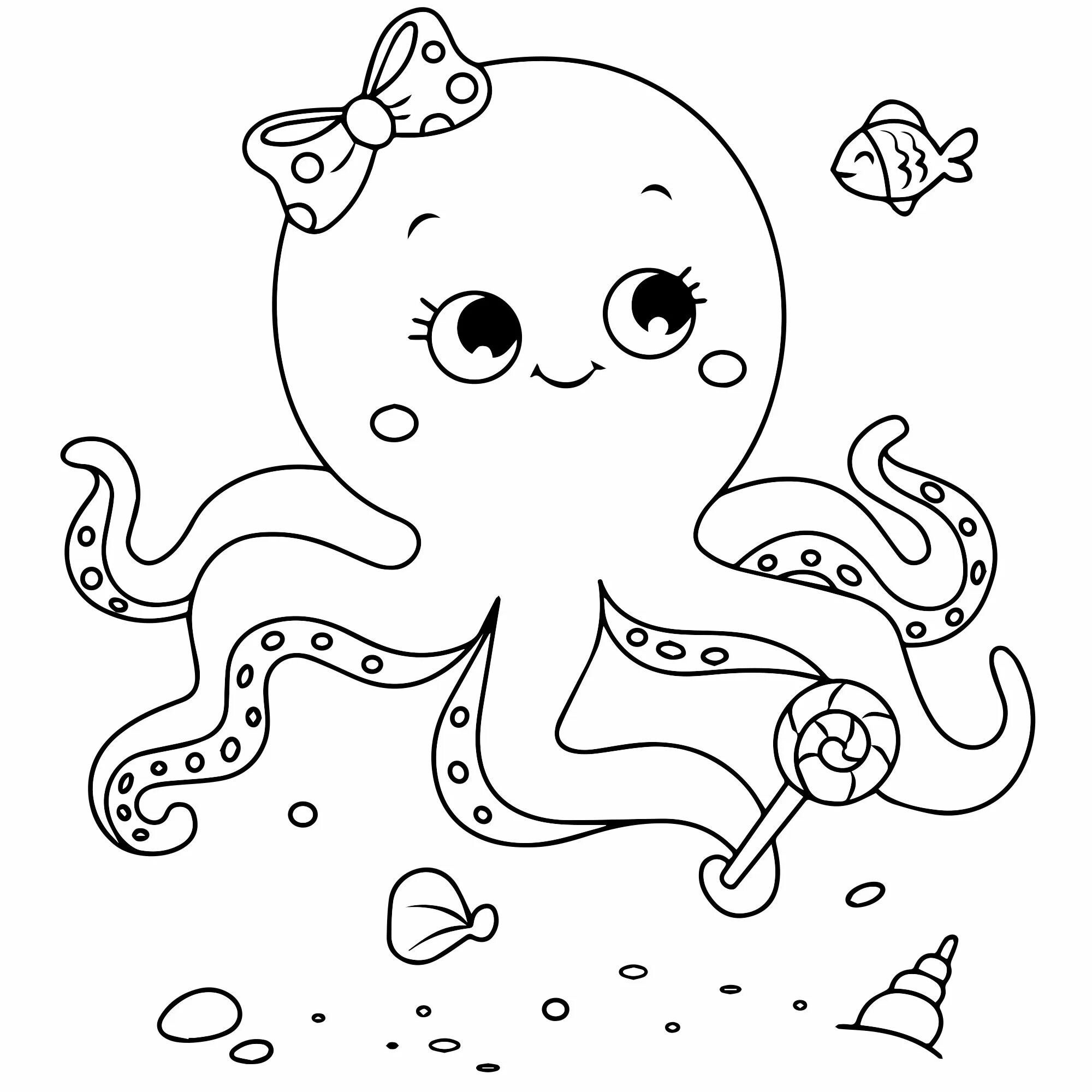 Dazzling octopus coloring pages for kids