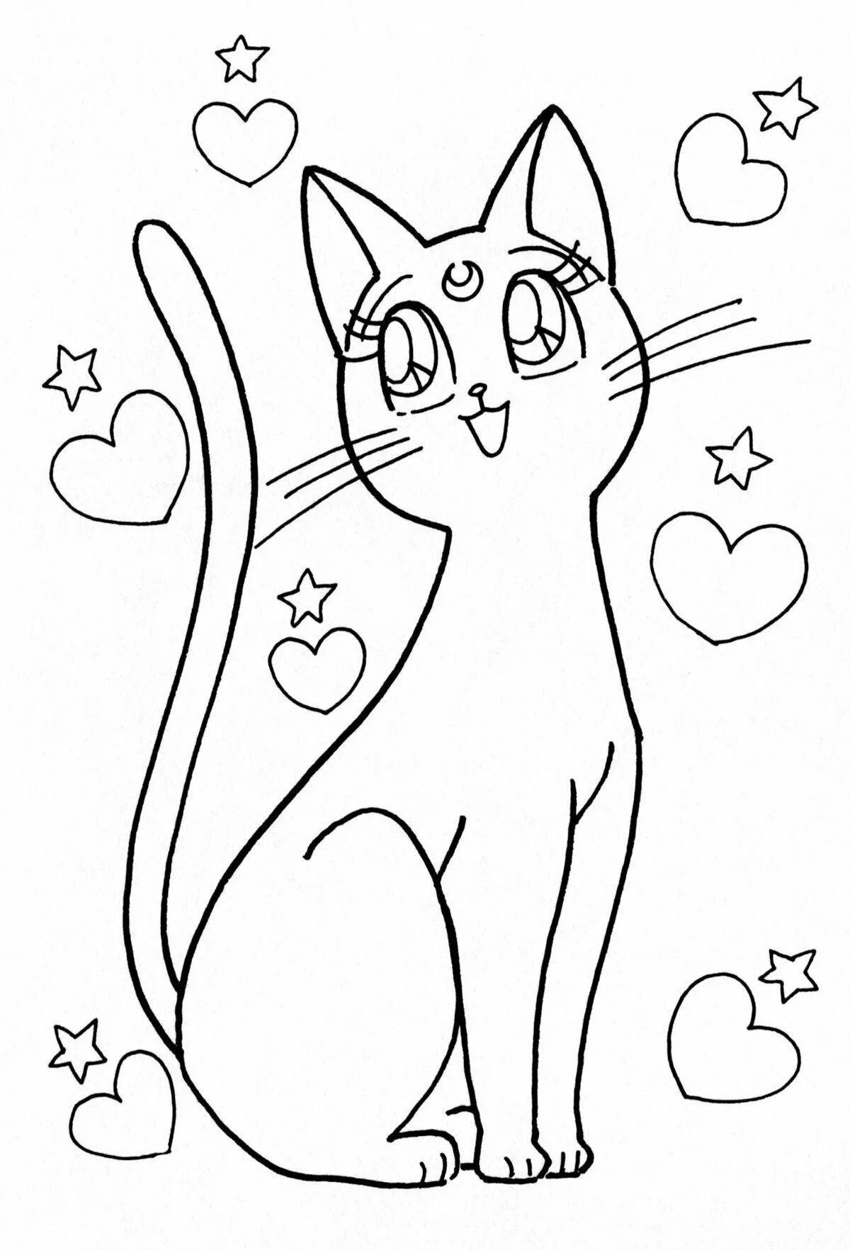 Мистическая раскраска для девочек 12 лет, милые коты