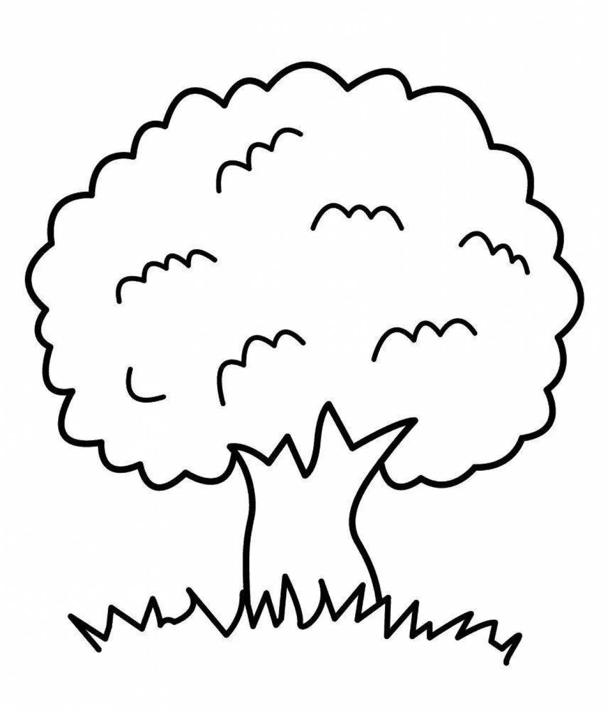 Раскраска сияющее дерево для детей 4-5 лет