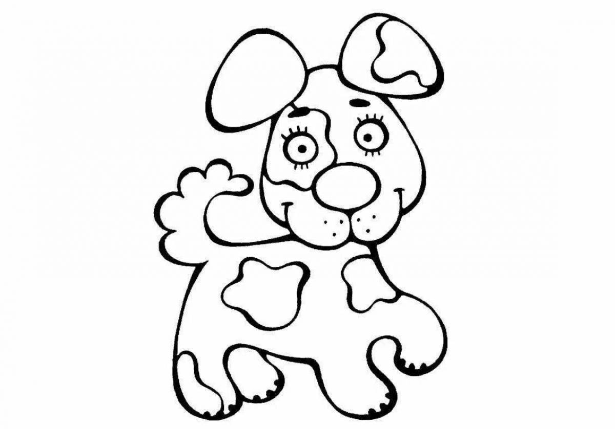 Fun coloring dog for children 2-3 years old