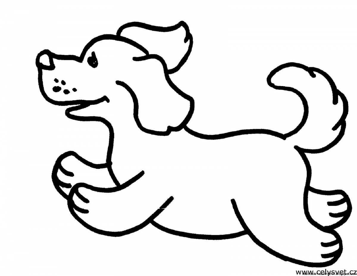 Wonderful coloring dog for children 2-3 years old