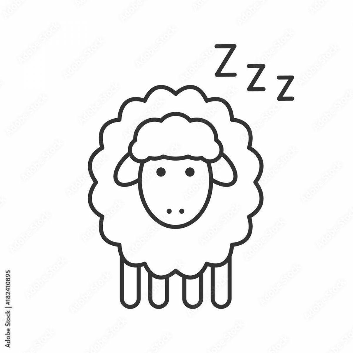 Live coloring lamb for children 2-3 years old